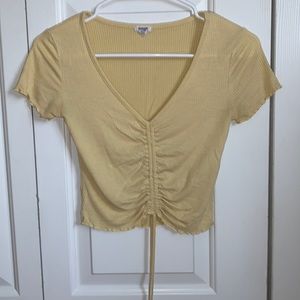 yellow garage shirt sleeve
